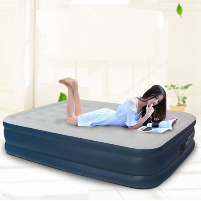 Queen size 3 layers inflatable bed air bed mattress built-in pump